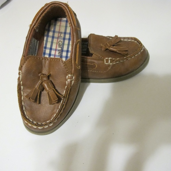 Carter's Boys Easy Slip On Faux Leather Boat Shoes Size 7 GUC - Picture 2 of 7